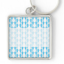 Blue Seahorse Pattern Keychain