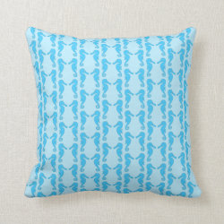 Blue Seahorse Pattern Throw Pillows