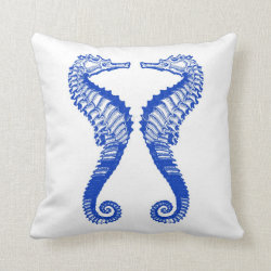Blue Seahorse Pillow
