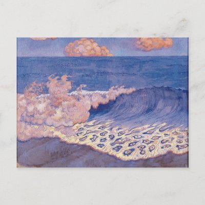 Blue seascape, Wave Effect, c.1893 Postcards