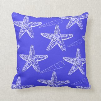 Blue Seashell Pillow