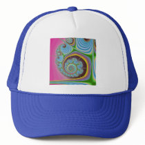 Blue Seashell Spiral Fractal Trucker Hat