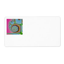 Blue Seashell Spiral Fractal Custom Shipping Label
