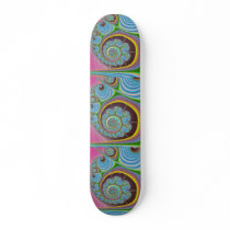 Blue Seashell Spiral Fractal Skate Boards