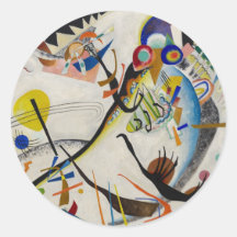 Blue Segment Round Stickers