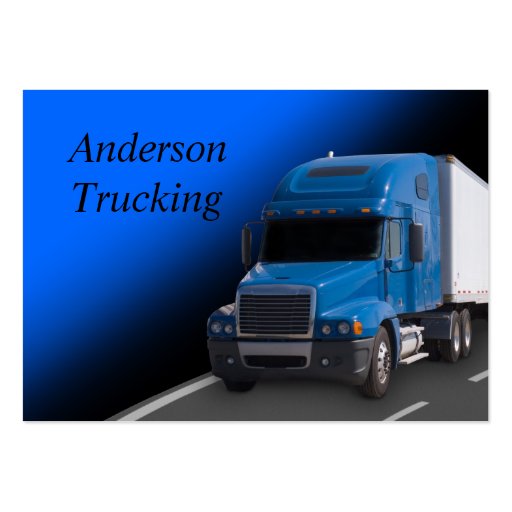 Blue Semi With Trailer, Business Card (front side)
