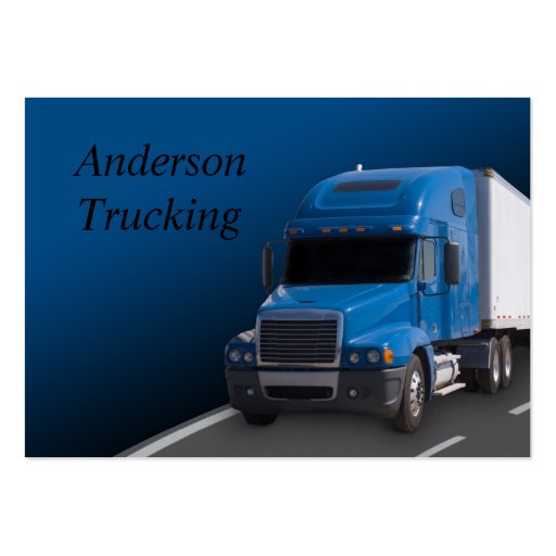 Blue Semi With Trailer, Business Card (front side)