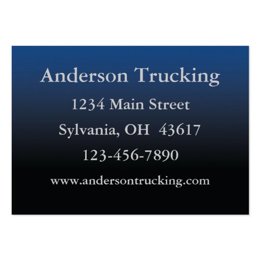 Blue Semi With Trailer, Business Card (back side)