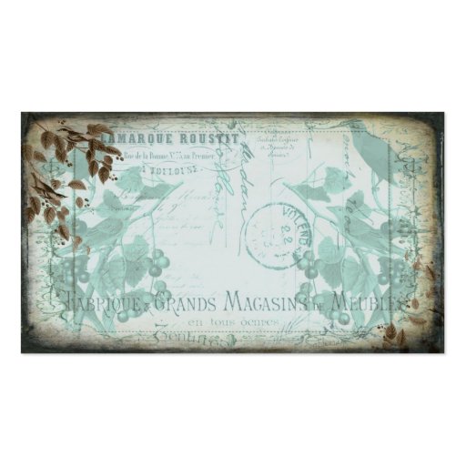 Blue Shabby Chic Business Card (back side)