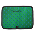 Blue shamrocks on green background organizers