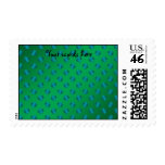 Blue shamrocks on green background stamps