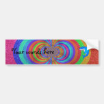 Blue shark psychedelic rainbow glitter bumper stickers