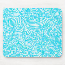 Blue Sharpie Swirls mousepads