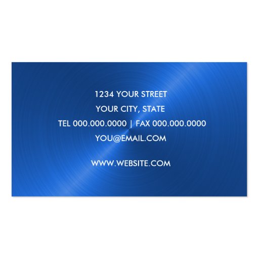 Blue Sheen Business Card (back side)