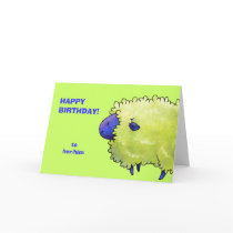 Blue Sheep Greeting Card(customizable)