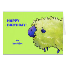 Blue Sheep Greeting Card(customizable) cards