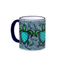 Blue Shell Turtle Mugs