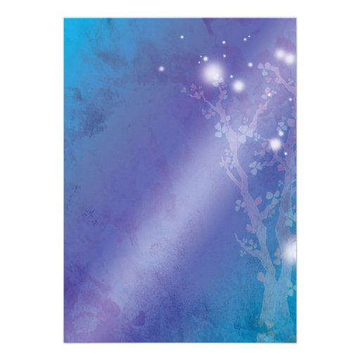 Blue Shimmer Cute Winter Bridal Shower Invitations