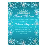 Blue Shimmer Snowflake Birthday Invite