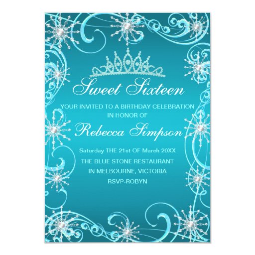 blue shimmer snowflake birthday invite zazzle snowflake birthday invites