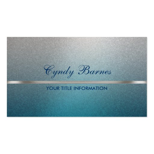 Blue Shimmer with Silver Business Card (front side)