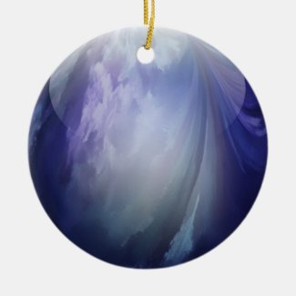 Blue Shiny Glass Marble Christmas Tree Ornaments