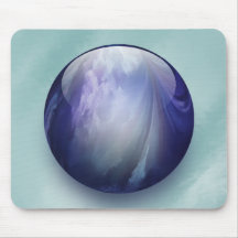 Blue Shiny Glass Marble Mousepads