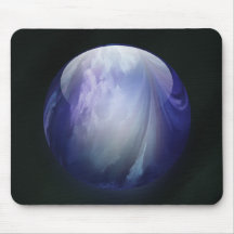 Blue Shiny Glass Marble Mousepads