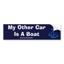 Blue Ship's Anchor Nautical Marine Themed Bumper Sticker