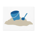Blue Shovel and Pail Postcard