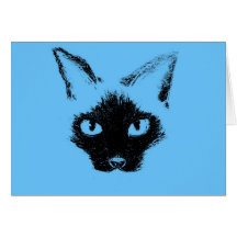 Blue Siamese Greeting Cards