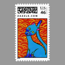 Blue Siamese stamps