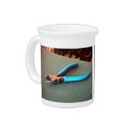 Blue side cutter on table pitchers