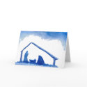 Blue Silhouette Nativity Scene cards