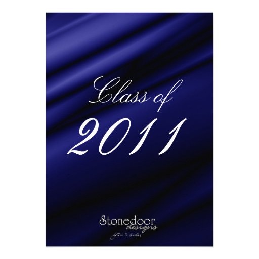 Blue Silk 2 Graduation Invitation/Announcement