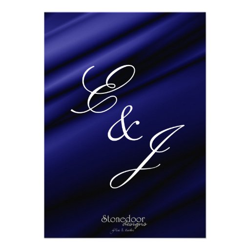 Blue Silk 2 Wedding Invitation
