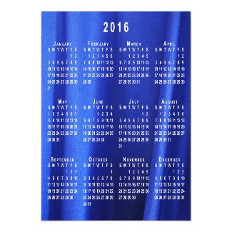 Blue Silk Abstract Photo 2016 Calendar Thin Magnet Magnetic Invitations