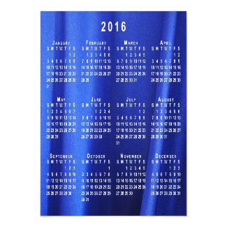 Blue Silk Abstract Photo 2016 Calendar Thin Magnet