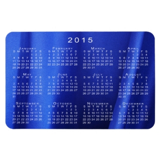 Blue Silk Fabric Abstract 2015 Calendar Magnet