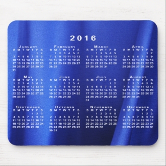 Blue Silk Fabric Abstract 2016 Calendar Mousepad