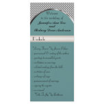 Blue, Silver and Black Wedding Program Rack Card rack cards