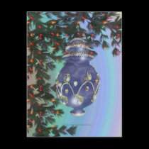 Blue Silver and Green Glass Bulb postcards