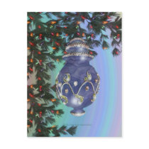 Blue Silver and Green Glass Bulb postcards