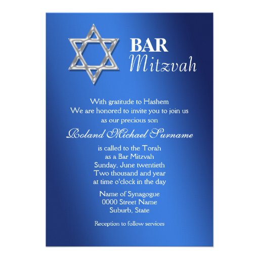 Blue silver bar mitzvah celebrations #2 cards