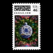 Blue Silver Bulb Stamp