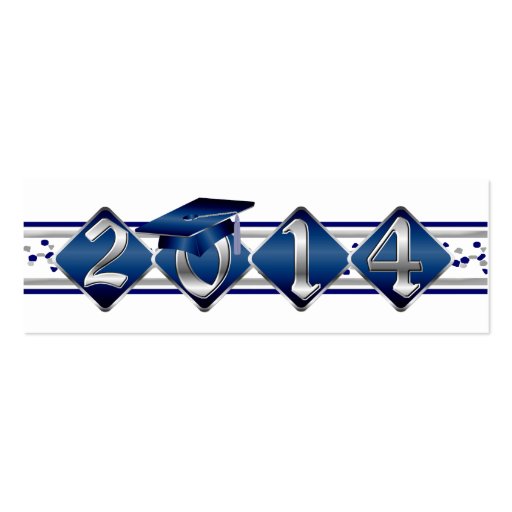 Blue & Silver Class Of 2014 Profile Cards Business Card Templates