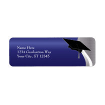 Blue & Silver Graduation Address Label