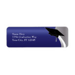 Blue & Silver Graduation Address Label