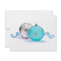 BLUE & SILVER ORNAMENTS by SHARON SHARPE invitations