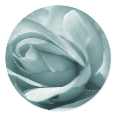 Blue Silver Rose Envelope Wedding Seal Sticker by naturalilly